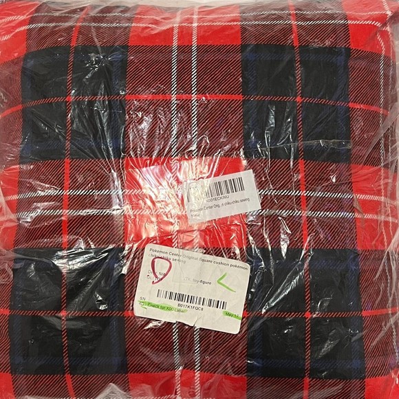NEW 2015 Pokemon Center Chiku Chiku Sewing Plaid Throw Pillow Square Cushion - Picture 3 of 8